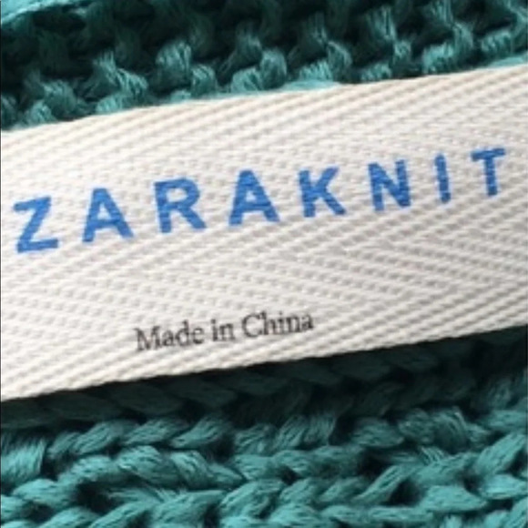 Zara Teal slouchy open knit  cardigan M - Picture 12 of 12